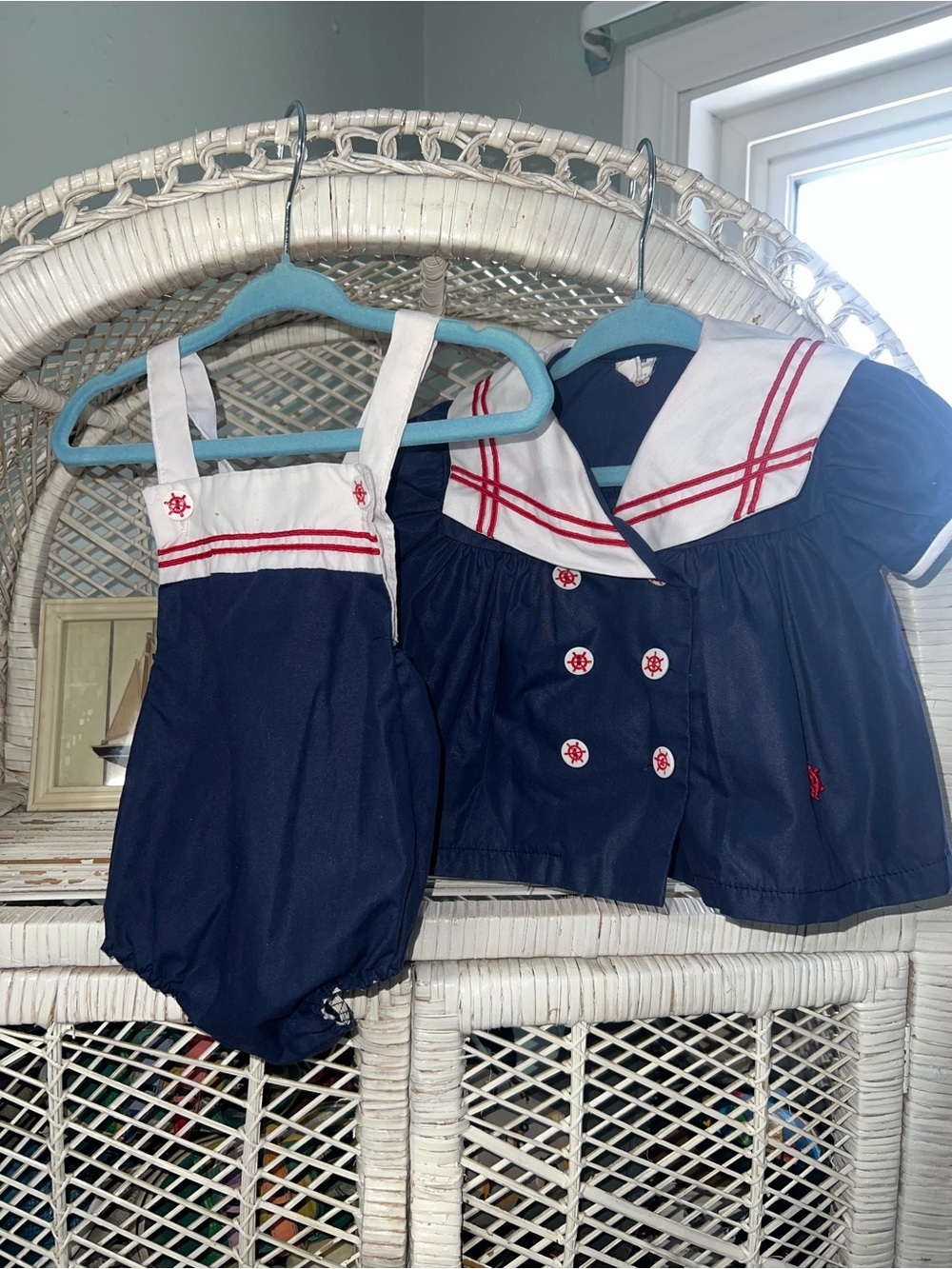 Vintage Nautical Baby Two-Piece Sailor Outfit